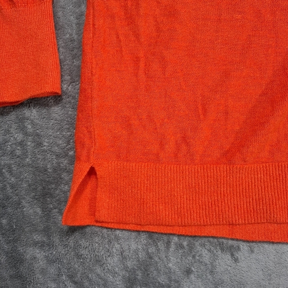 LOFT Women’s Orange Drop Shoulder V-Neck Button Down Cardigan Sweater Size M - Picture 8 of 12